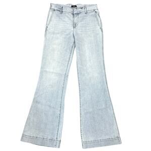 Express 70s Flare Jeans Women's 8R Light Wash Denim Trouser Hippie Boho Stretch